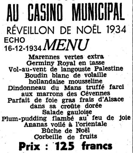 Réveillon de Noel 1934