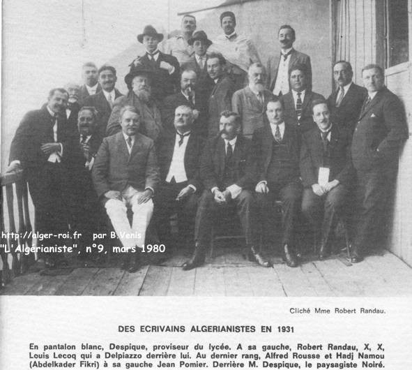 DES ECRIVAINS ALGERIANISTES EN 1931