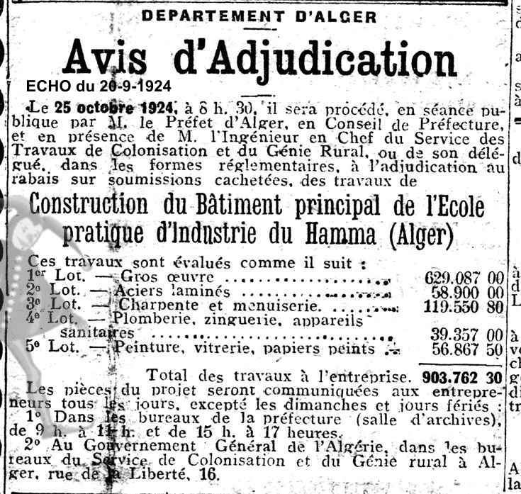 Avis d'adjudication