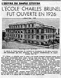 L'école Charles Brunel ouverte en 1926