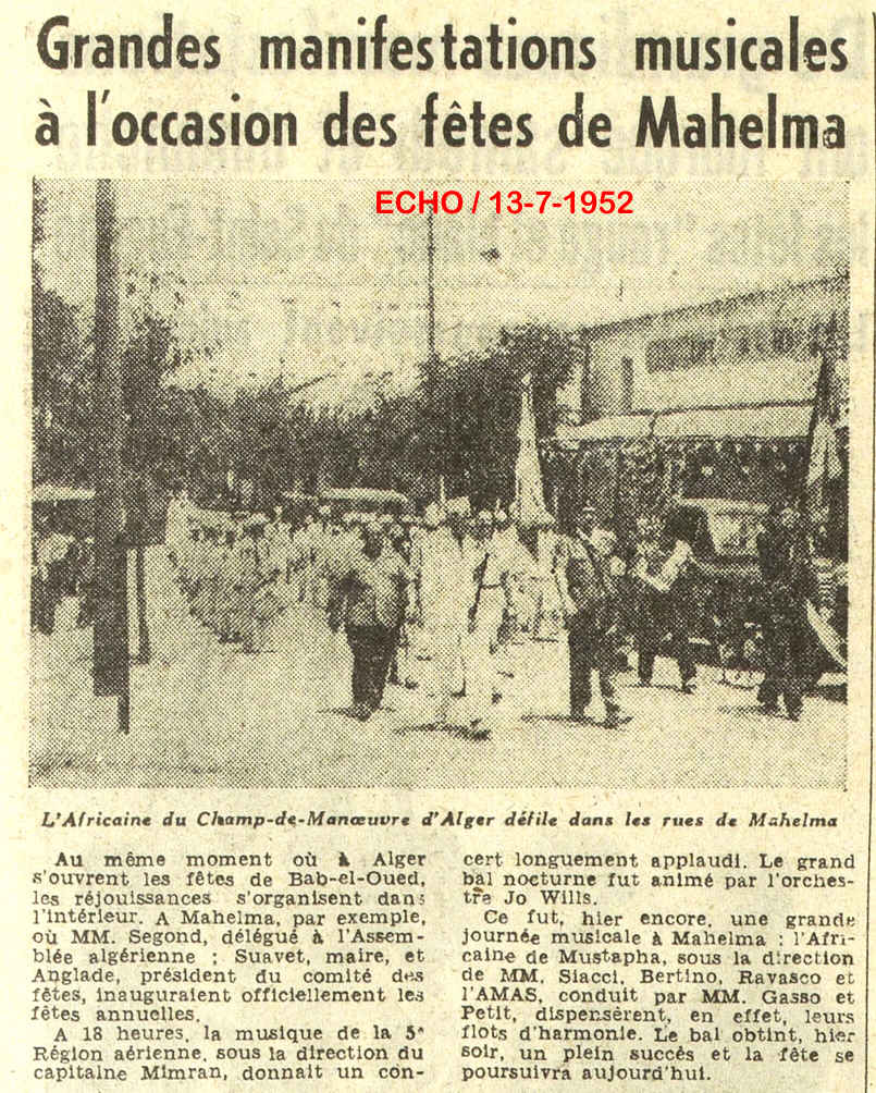 Grandes manifestations musicales à l'occasion des fêtes de Mahelma