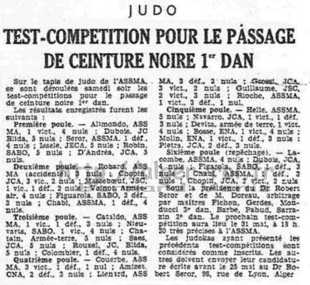 Test-compétition pour le passage de ceinture noire à l'ASSMA