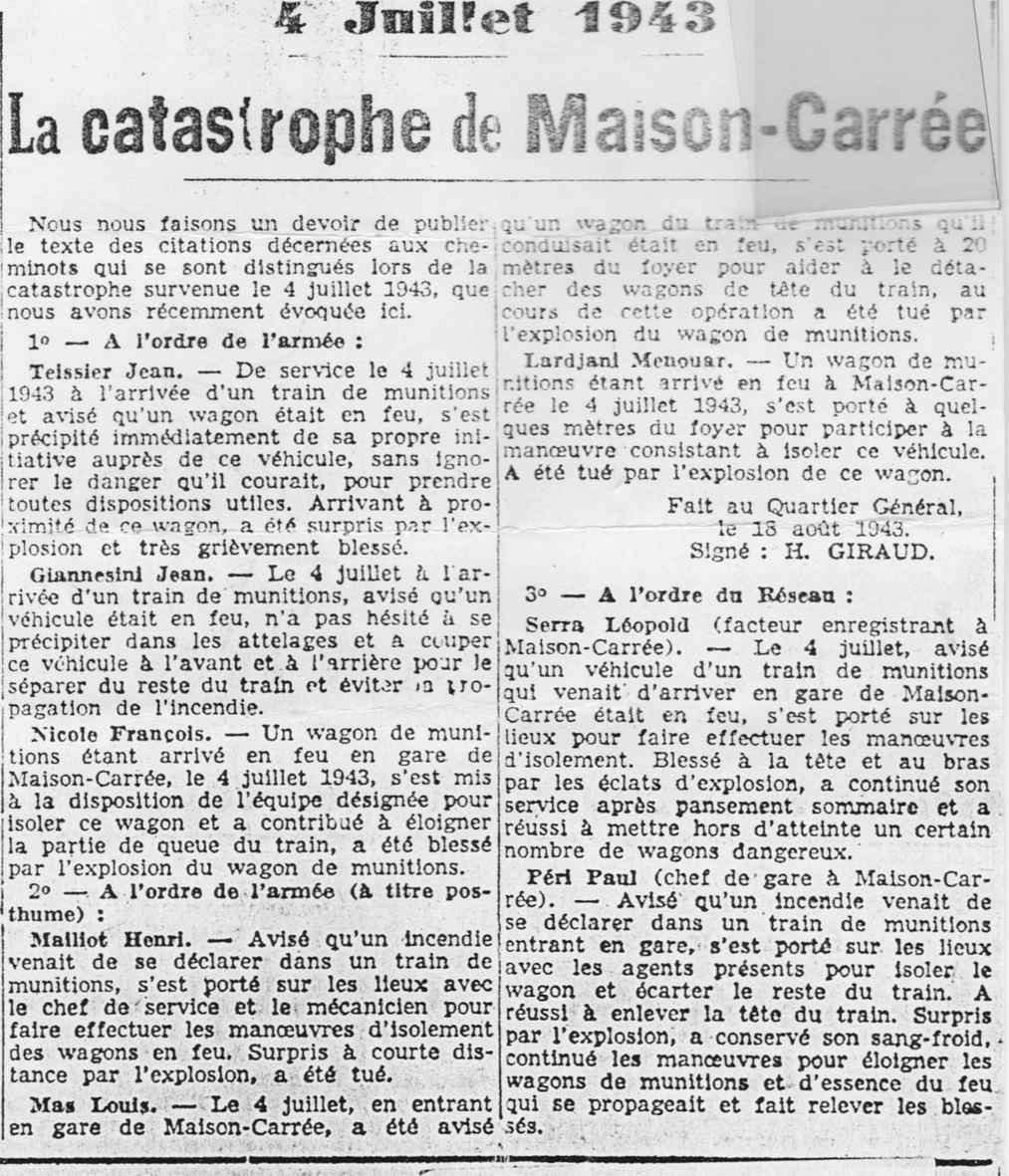 La catastrophe de 1943.