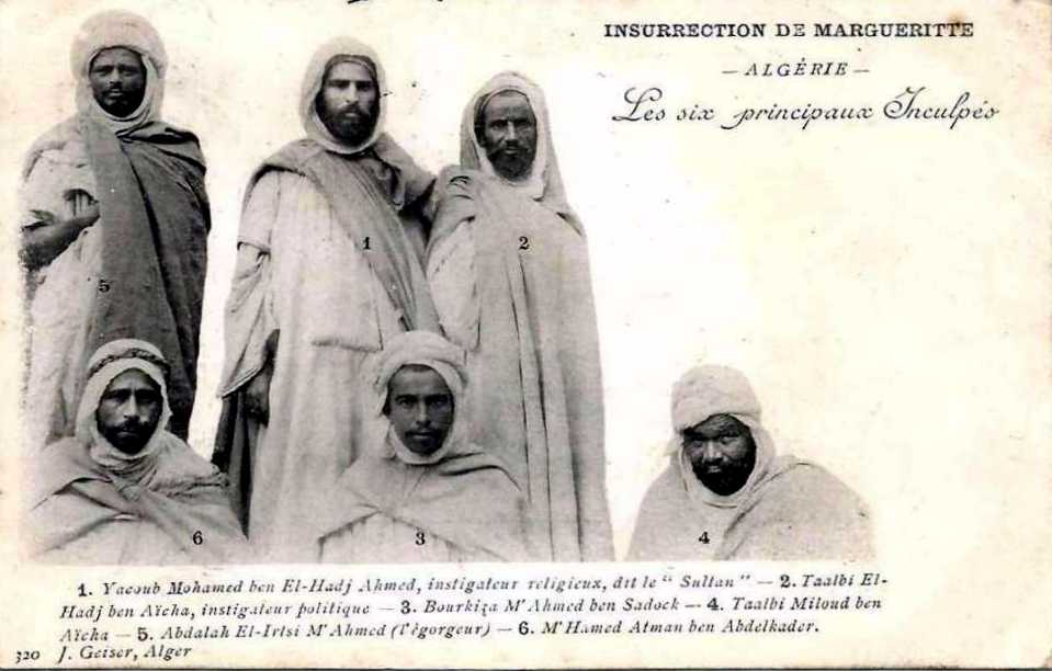 Margueritte,algerie,les six principaux inculpes de l'insurrection