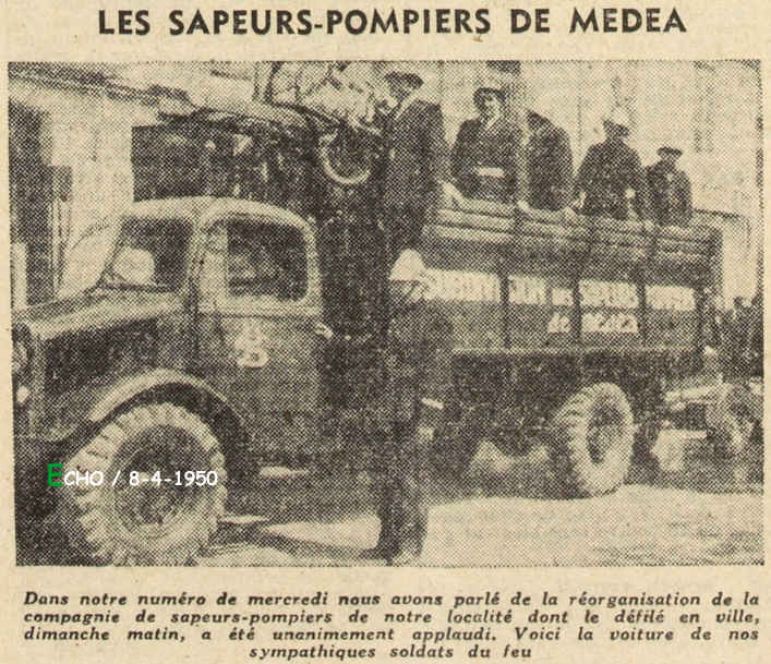 Les SAPEURS POMPIERS DE MÉDÉA