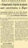 Après le cri d'alarme du Dr Tzanck 