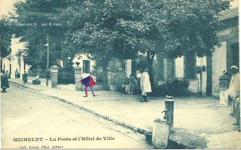 michelet,kabylie du djurdjura,la poste et l'hotel de ville