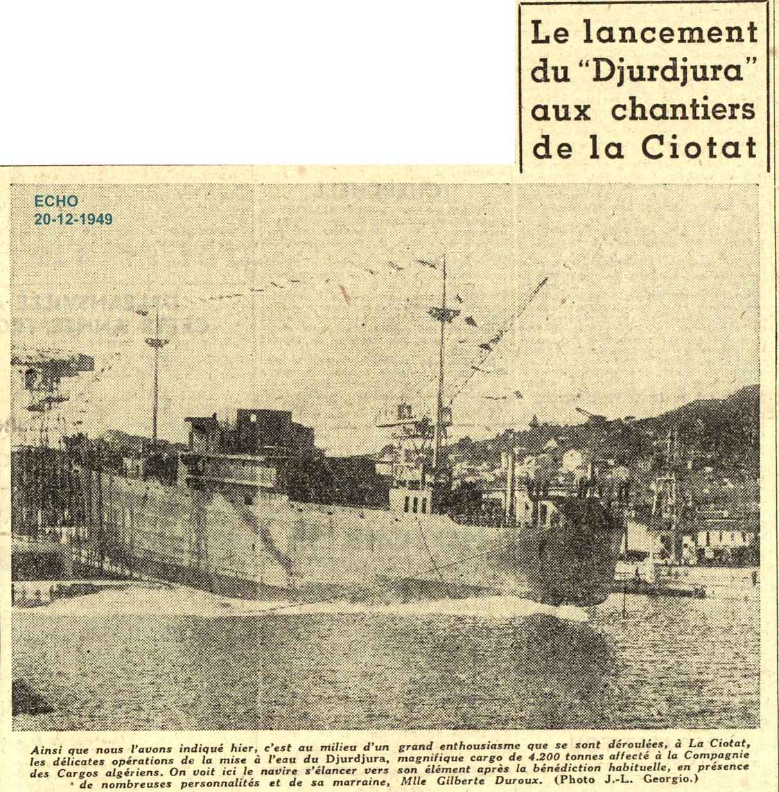 Le lancement du DJURDJURA aux chantiers de La Ciotat