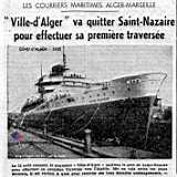 " Ville-d'Alger " va quitter Saint-Nazaire pour effectuer sa première traversée -1935 