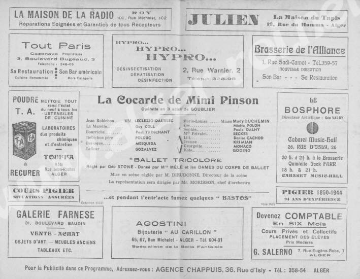 Au programme, ce soir-là : ballet tricolore + la cocarde de mimi Pinson