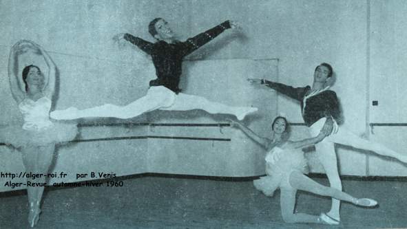 De g. à dr.: Rosemay Baux, danseuse étoile: Jean Paul Tomasi, danseur étoile; Agnès Caridjo, 1è danseuse et Michel Rozes, 1e danseur. 
