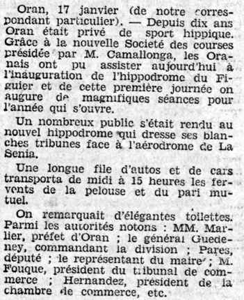 L'INAUGURATION du NOUVEL HIPPODROME