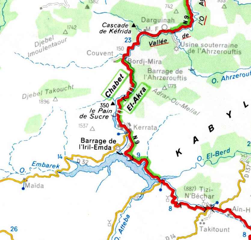 Le barrage Iril-Emda sur l'oued Agrioun