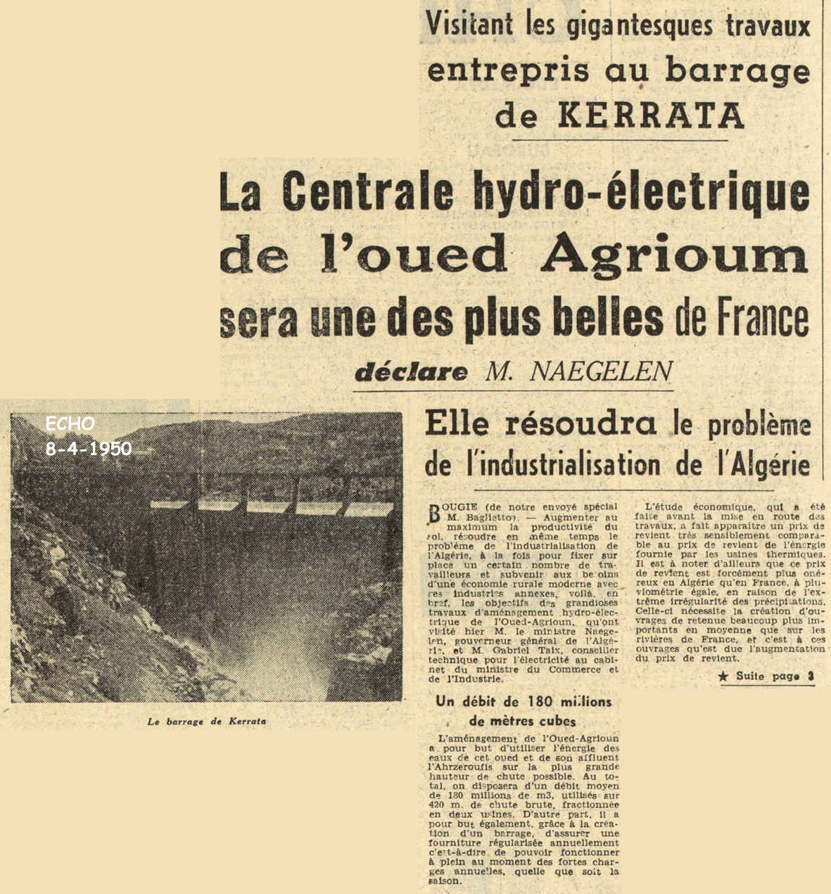 Visitant les gigantesques travaux entrepris au barrage de KERRATA