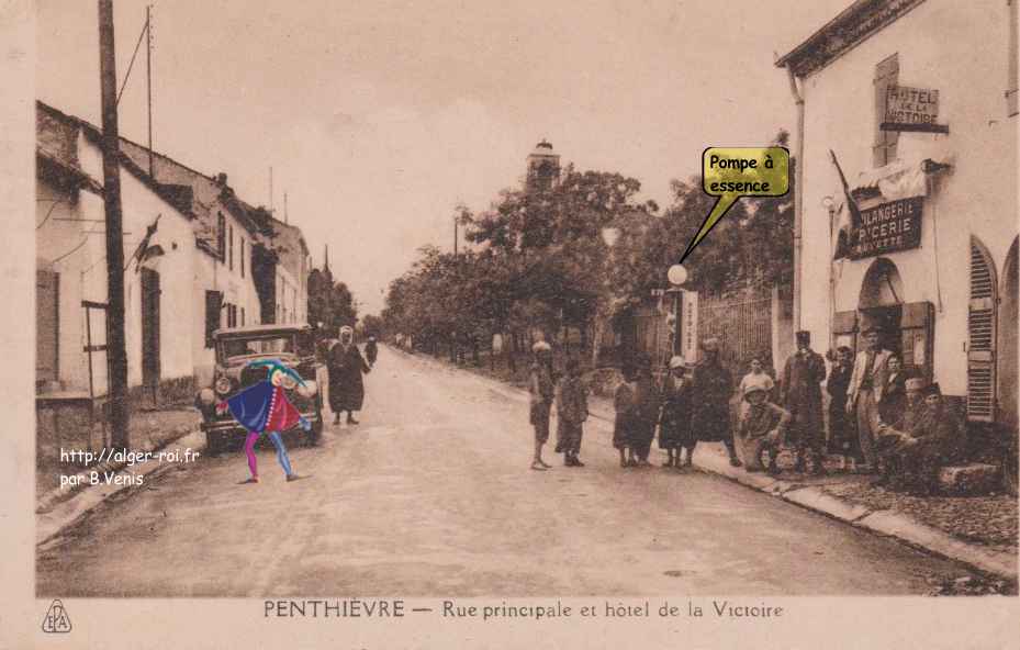 Boulangerie, épicerie, hôtel de la Victoire et rue principale