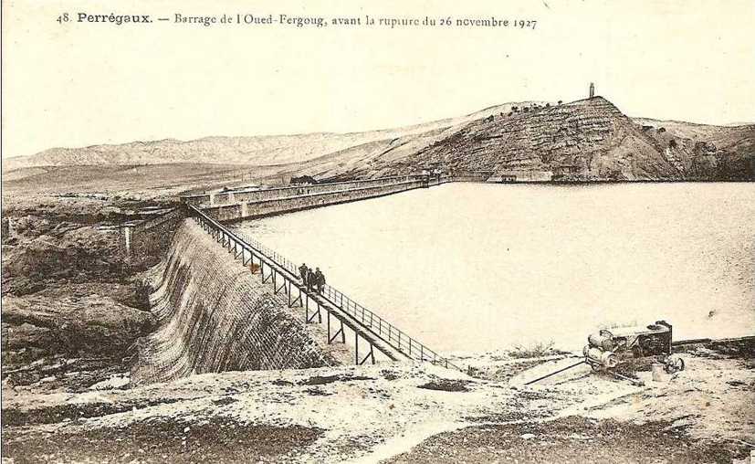 Barrage de l'oued Fergoug avant sa rupture.