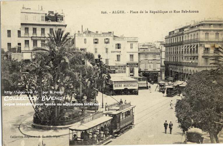 Place de la république et rue Bab-Azoun