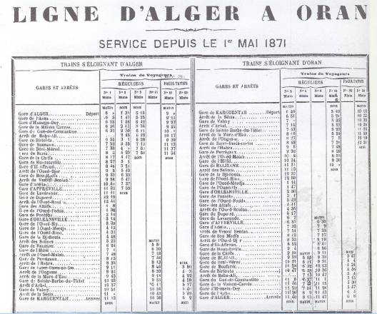 ligne d'alger à oran