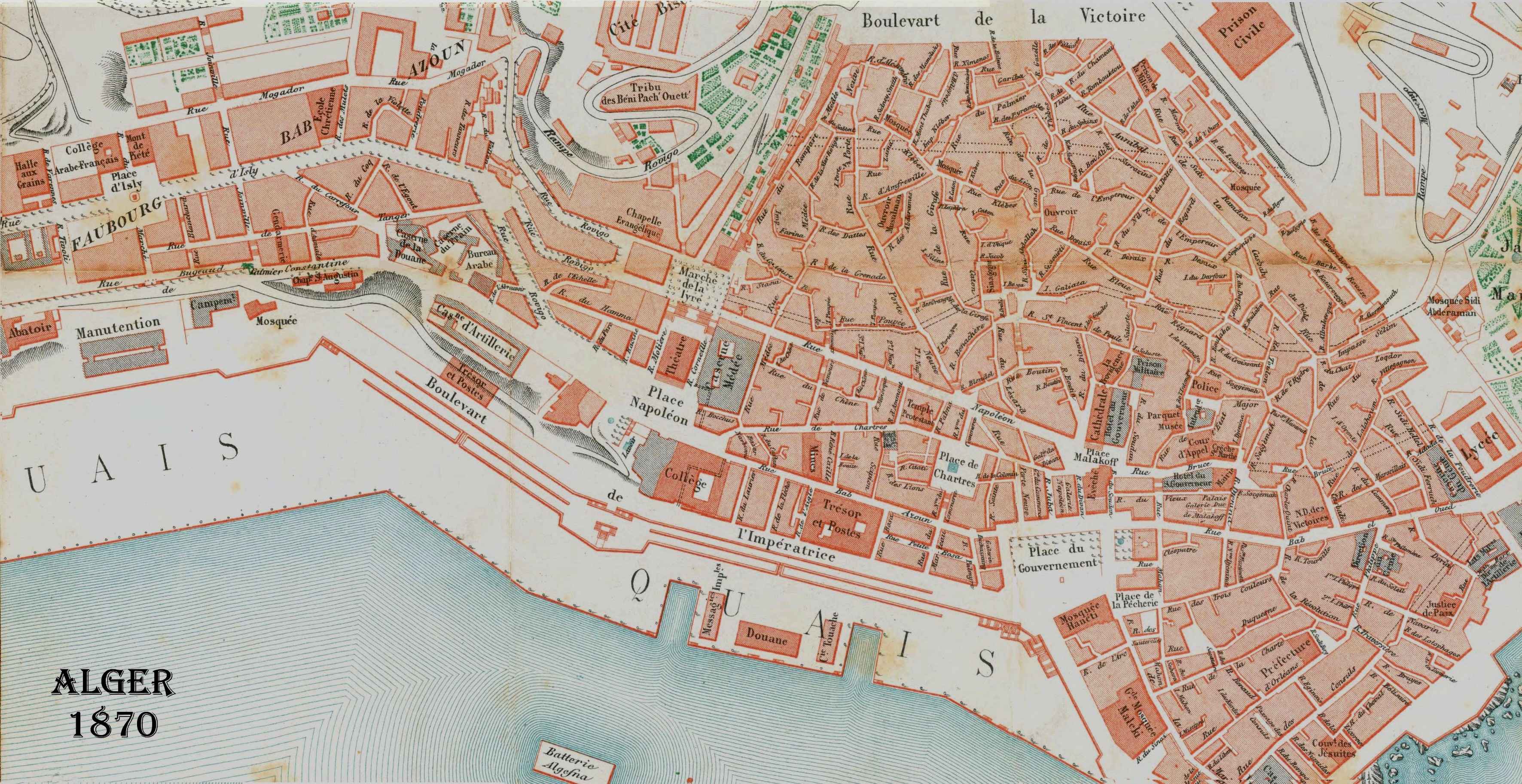 Alger, : plan de 1870