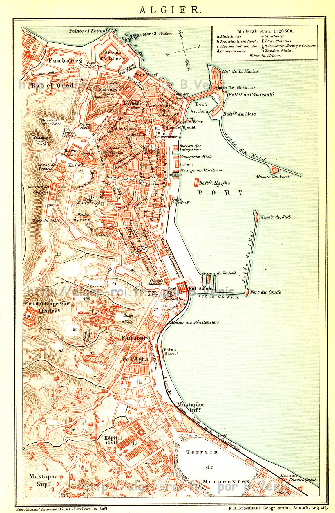 plan alger,Edition allemande, Leipzig