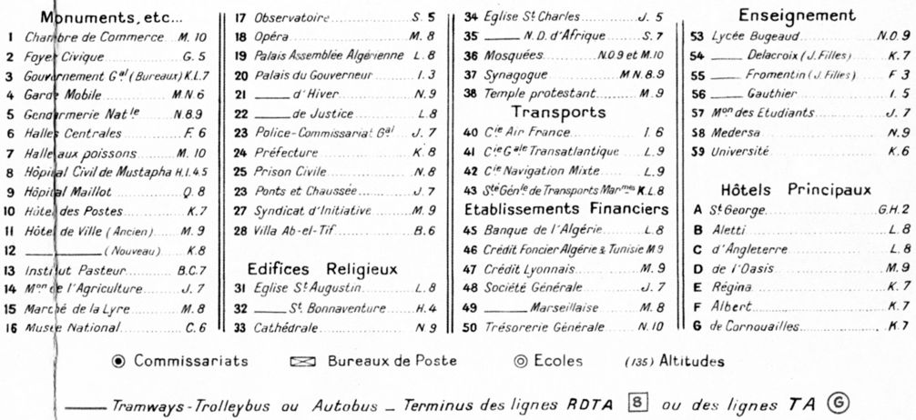 Plan 16 : légende