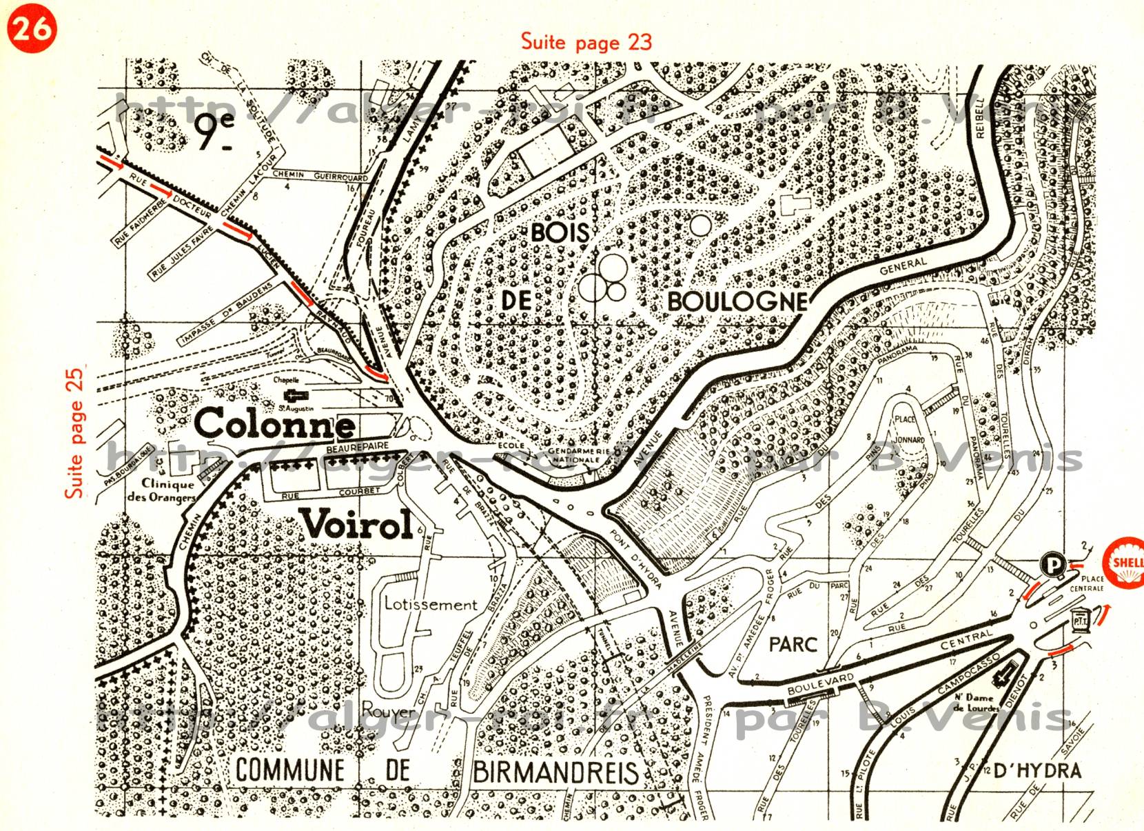 page 26 : colonne Voirol, bois de Boulogne, ... 