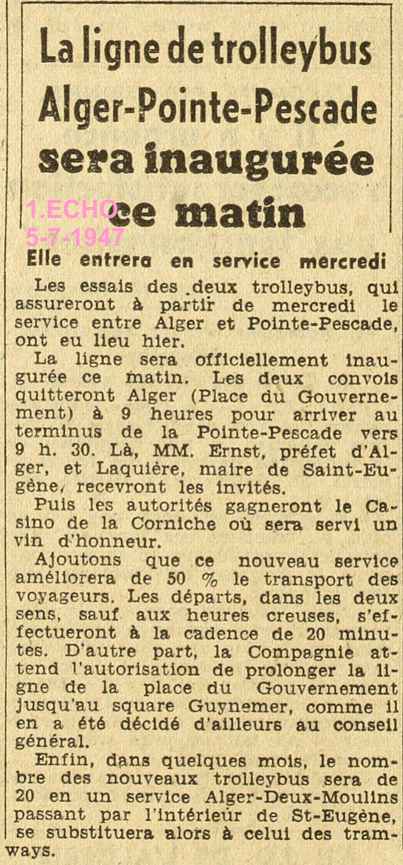 La ligne de trolleybus
