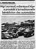 Mgr Leynaud, archevêque d'Alger a procédé à la traditionnelle bénédiction des automobiles