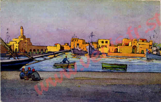 port d'Alger, l'Amirauté, gouache de Jacques Lacombe.