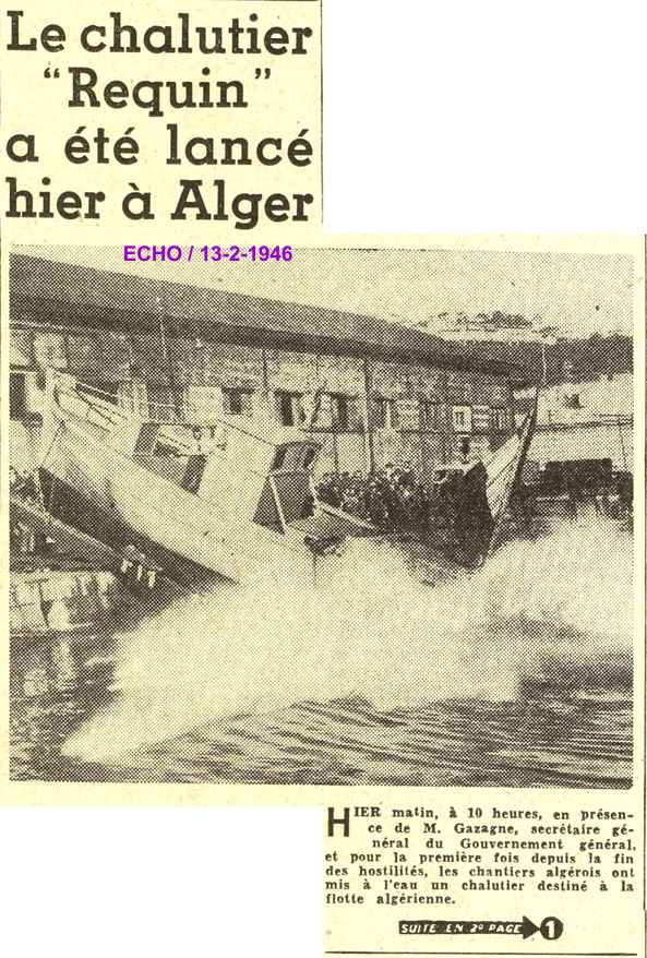 Le chalutier "Requin" a été lancé hier à Alger