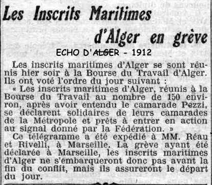 la grève des inscrits matimes - juin 1912