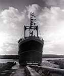 1950, lancement d'un cargo Schiaffino à Port de Bouc.