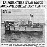 Fourniture d'eau douce aux navires