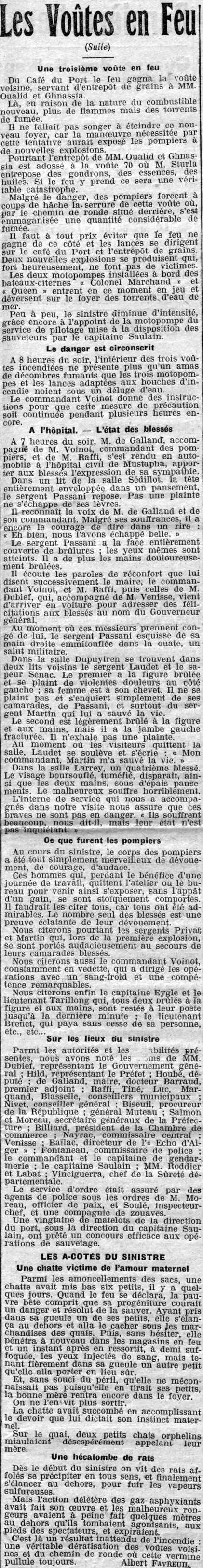 INCENDIE des voûtes, mercredi 30 avril 1913 