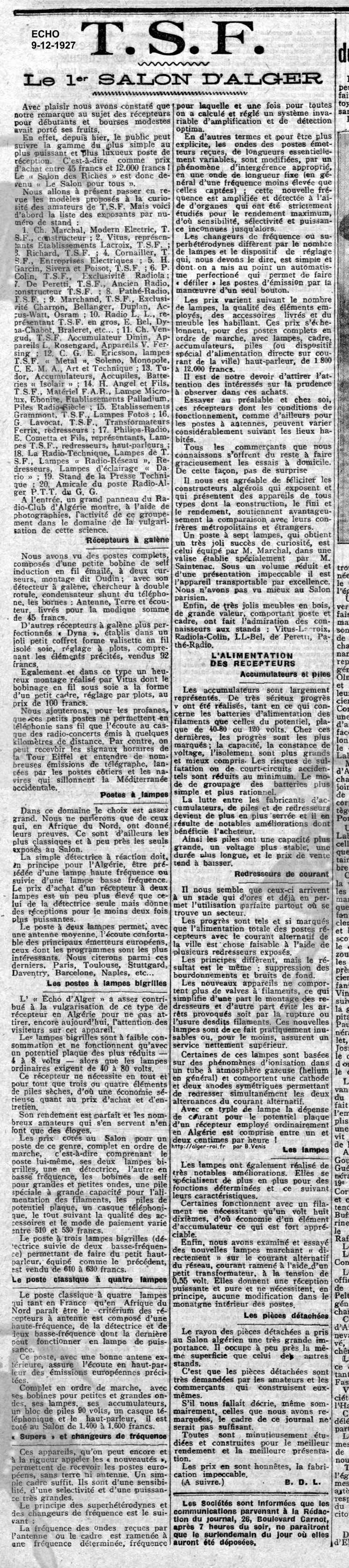 Le premier salon algérien - 1927