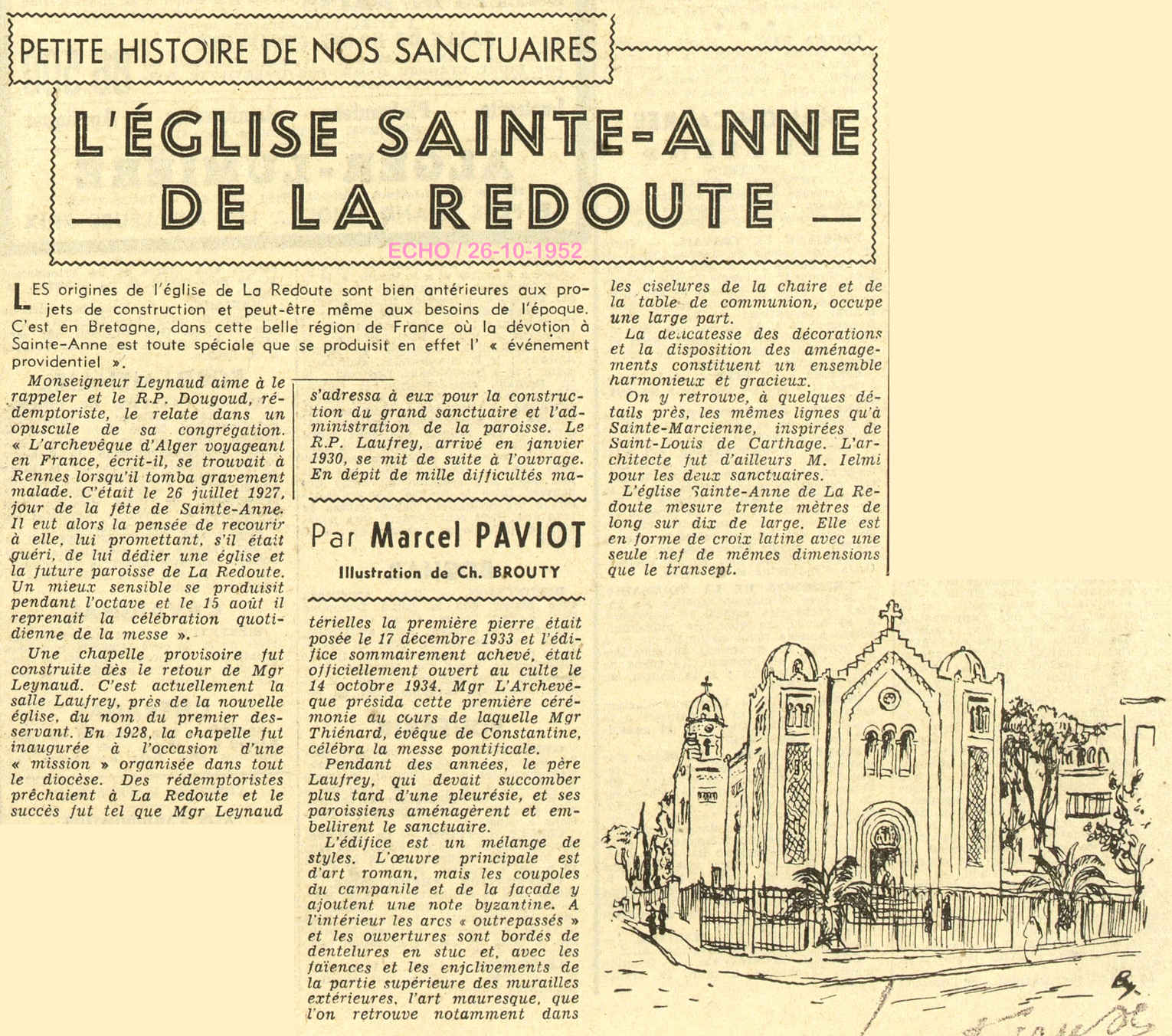 L'ÉGLISE SAINTE ANNE DE LA REDOUTE