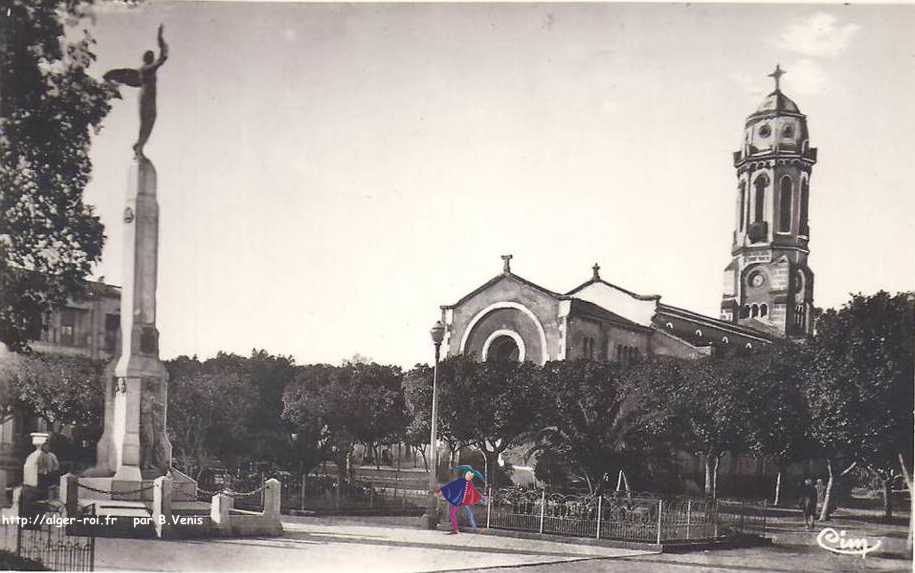 relizane,l'eglise et le monument aux morts