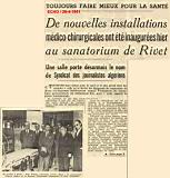 De nouvelles installations médico-chirurgicales ont été inaugurées hier au sanatorium de Rivet