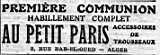 AU PETIT PARIS - 1918