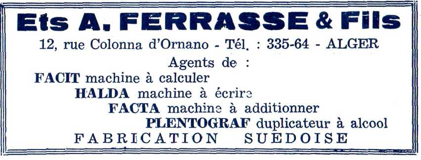 rue de Constantine ou d'ornano,ferrasse et fils,machine a ecrire et a calculer