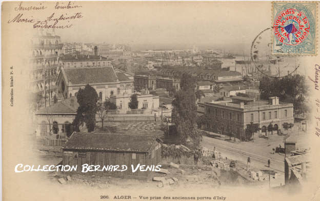 Vue prise des anciennes portes d'Isly., carte écrite en 1904.