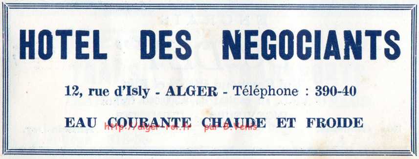 rue d'isly,hotel des negociants