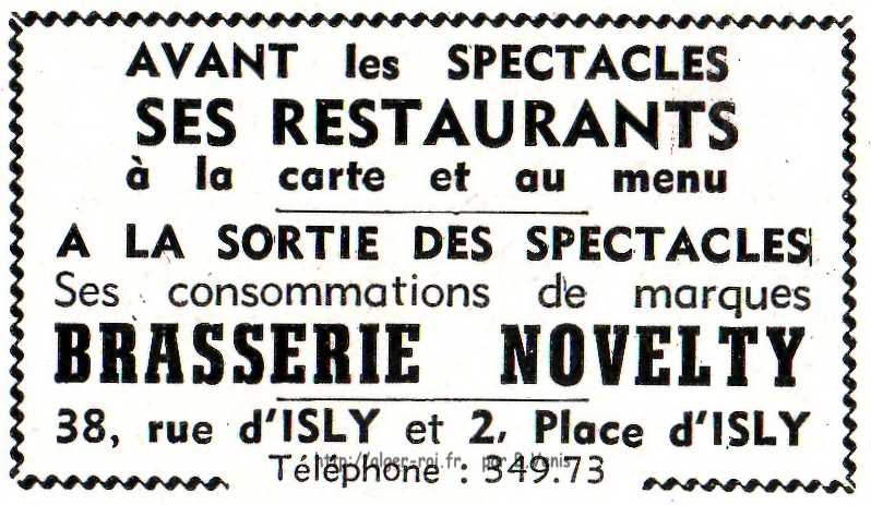 BRASSERIE NOVELTY,rue isly