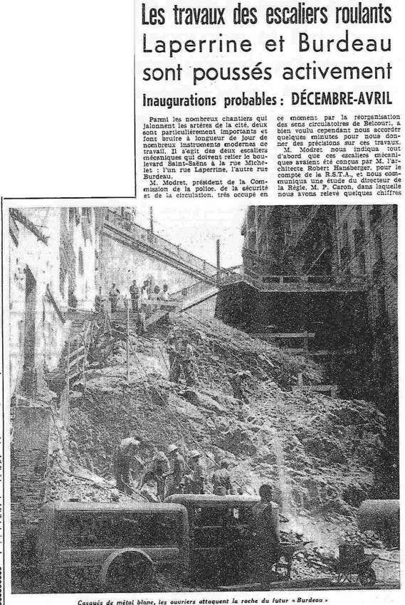 les travaux des escaliers roulants Laperrine et Burdeau .... 