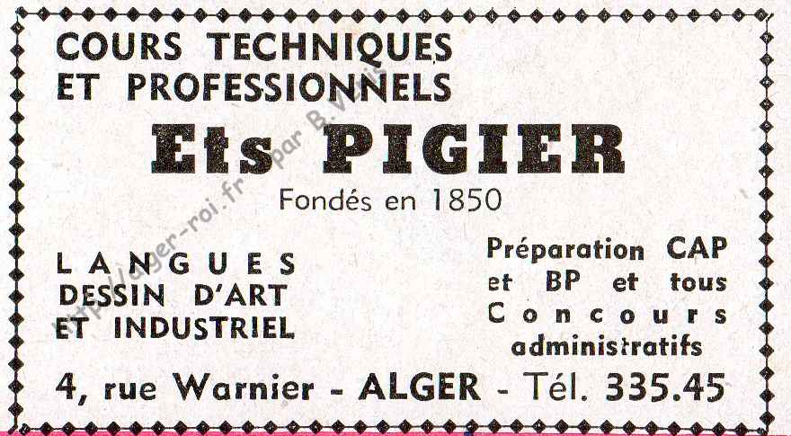 Cours PIGIER