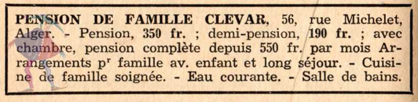 PENSION DE FAMILLE CLEVAR