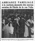 AMBIANCE FAMILIALE à la matinée dansante des oeuvres sociales de l'école de la rue Volta 