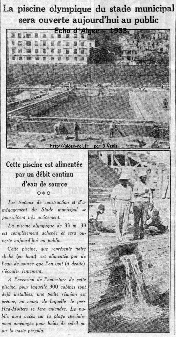 la piscine olympique du stade municipal ouverte ce jour, le ruisseau