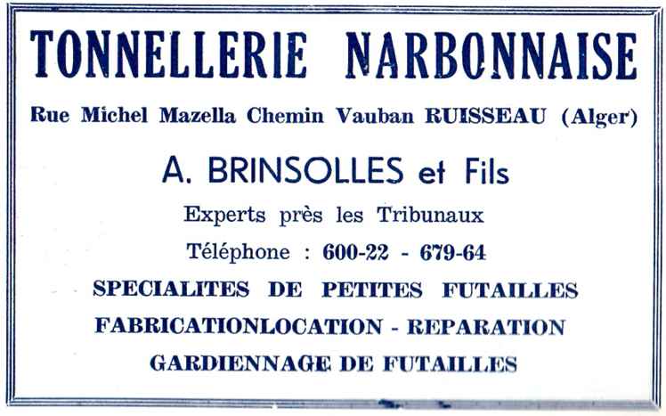 le Ruisseau,tonnellerie narbonnaise,brinsolles,rue mazella