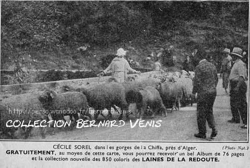 Cécile Sorel dans les gorges de La Chiffa.